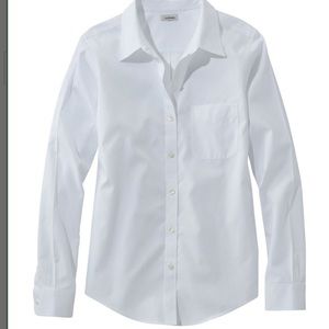 L.L. Bean Wrinkle-Free Pinpoint Oxford Shirt, Long-Sleeve, Relaxed Fit, Medium